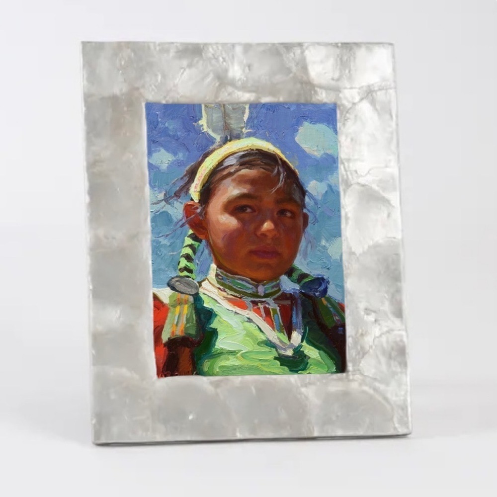 Sky Child Art Print in Stone Shell Picture Frame